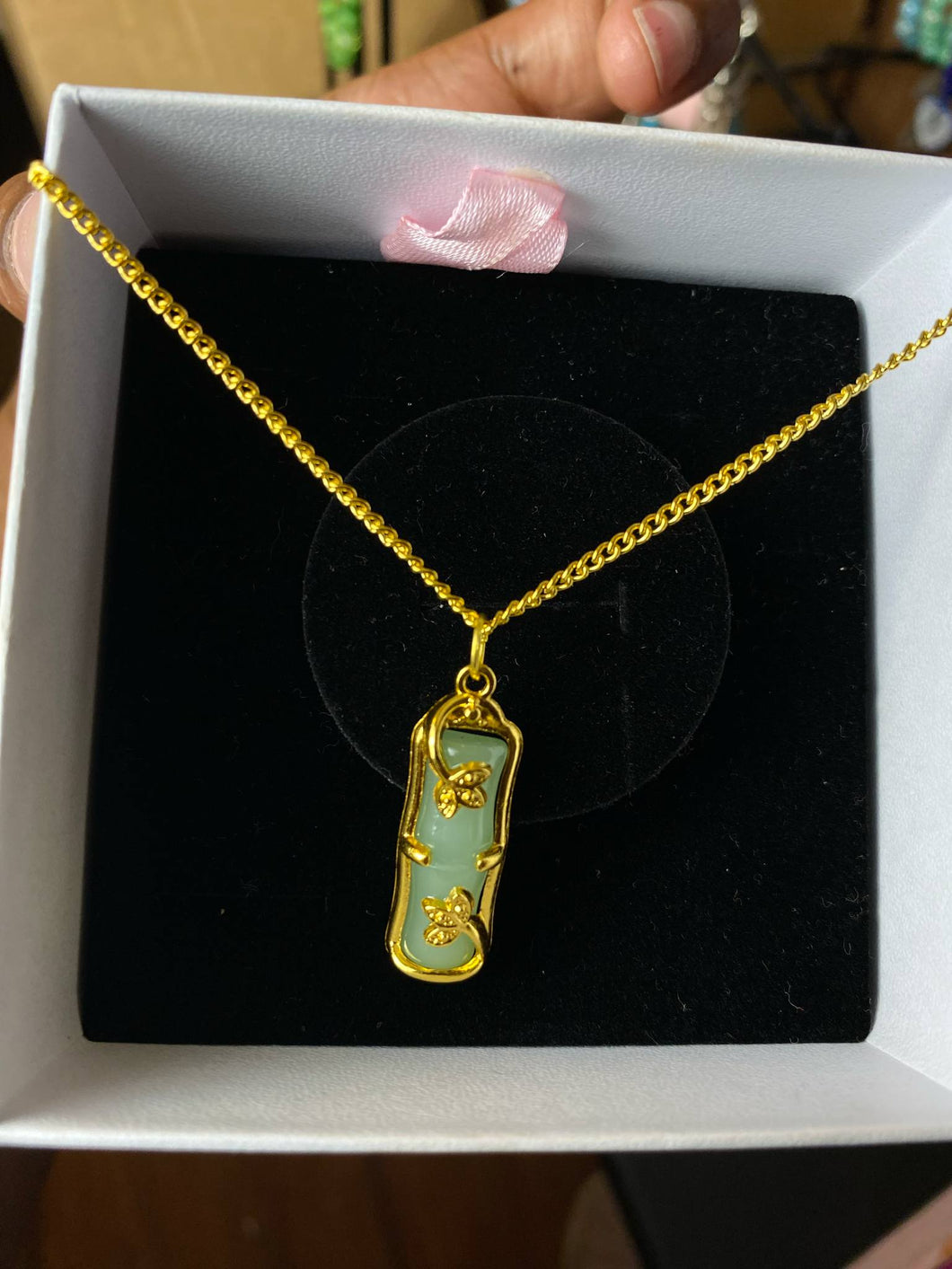Gold and Green Pendants
