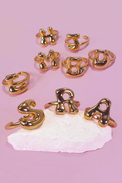 Initial Monogram Bubble Ring