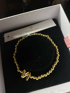 Initial Monogram Bubble Stretch Bead Bracelet
