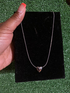 Mini Puff Heart Pendant Snake Chain