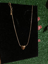 Load image into Gallery viewer, Gold Mini Puff Heart Pendant Snake Chain
