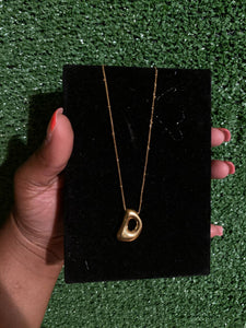 D Stainless Steel Balloon Bubble Initial Necklace