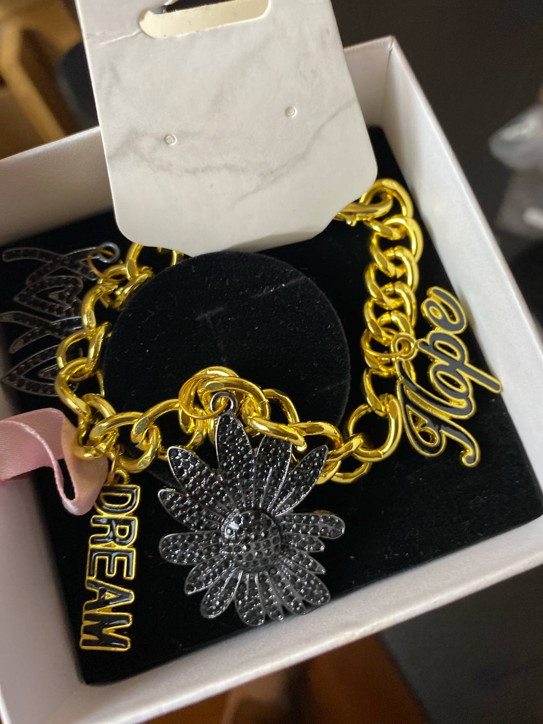 Hope Gold Chain Charm Bracelets