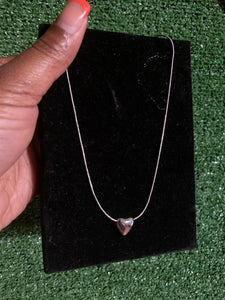 Mini Puff Heart Pendant Snake Chain