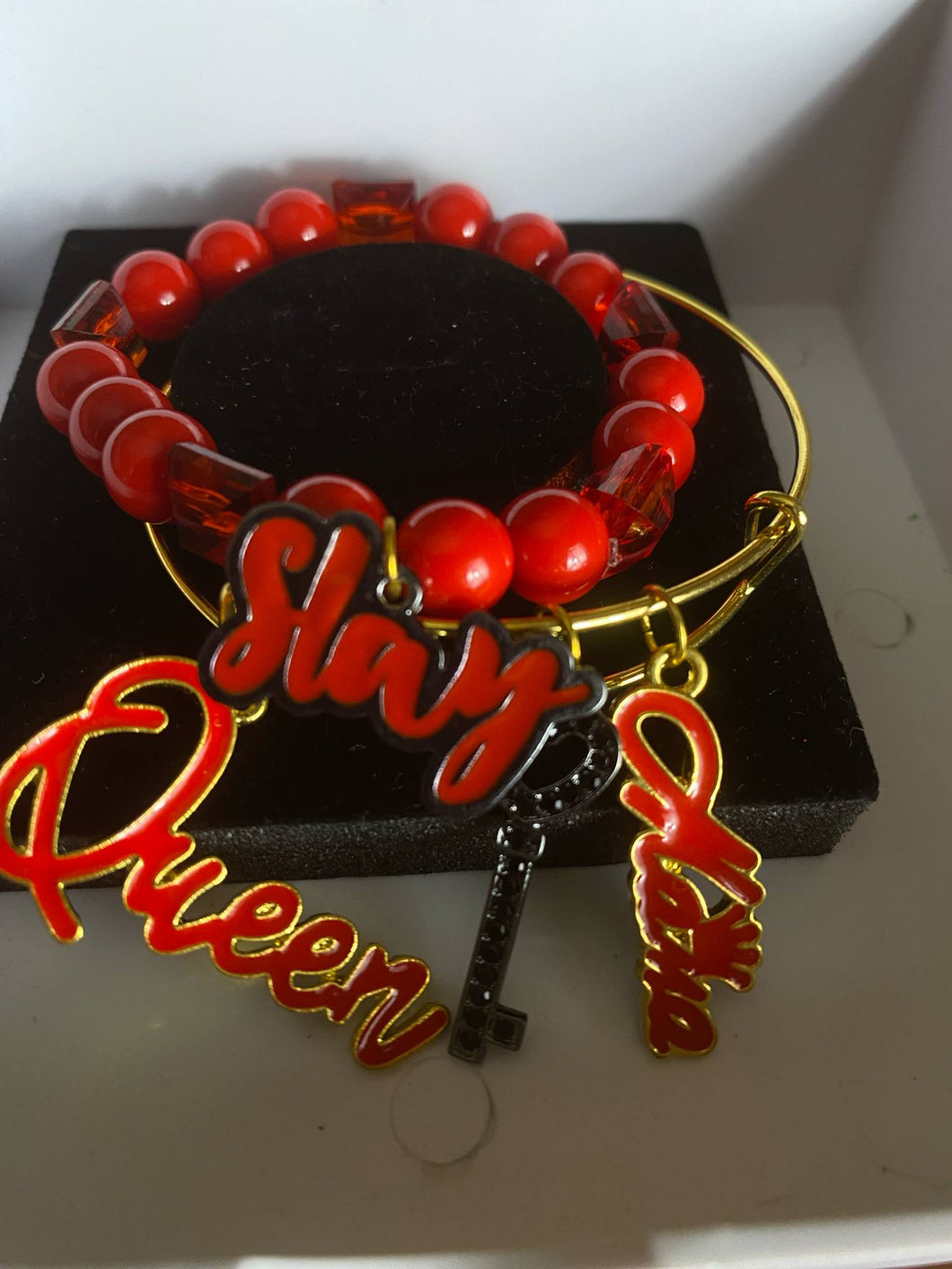 Gold & Red Bangle Set