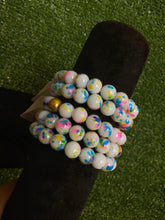 Cargar imagen en el visor de la galería, White Pink and Blue  Beaded Bracelets
