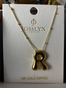Letter R 18k Gold