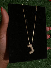 Load image into Gallery viewer, Letter J Initial Pave Rhinestone Bubble Balloon Necklace Gold

