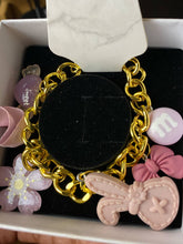 Cargar imagen en el visor de la galería, Purple and Gold  Junk Charm Bracelet
