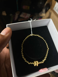 Initial Monogram Bubble Stretch Bead Bracelet
