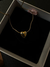 Load image into Gallery viewer, Gold Mini Puff Heart Pendant Snake Chain
