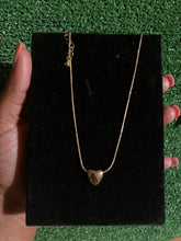 Load image into Gallery viewer, Gold Mini Puff Heart Pendant Snake Chain

