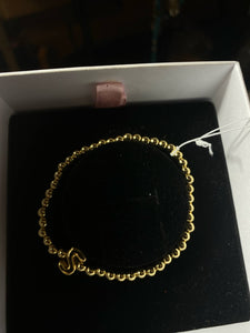 Initial Monogram Bubble Stretch Bead Bracelet