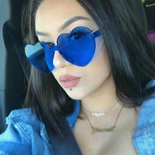 Load image into Gallery viewer, Oversized Woman Thick Frame Heart Shaped Sunglasses Rimless Lens
