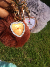 Load image into Gallery viewer, Designer Heart Charms Fur KeyChain  and LipGloss
